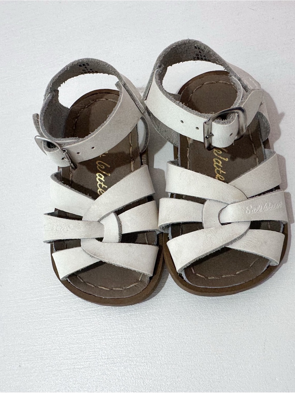 Salt water white sandals size 4